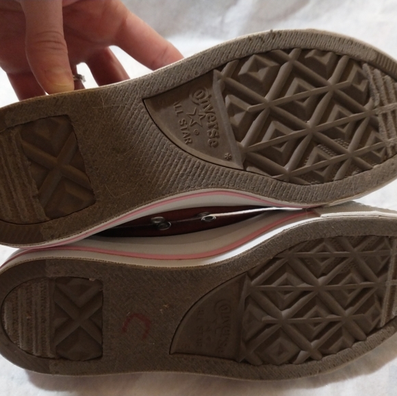 Converse All Star Sneaker Shoes Size 5 Men's Women's 7 Lace Up Brown Pink Black - Picture 10 of 11